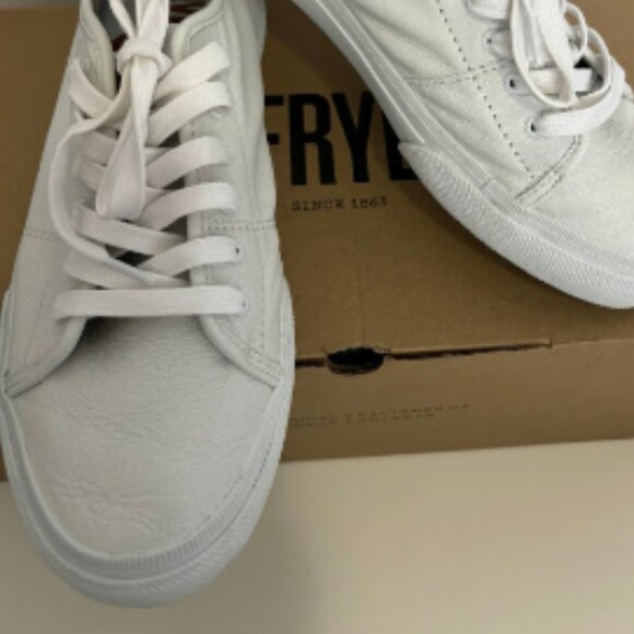 NEW Frye Gia Sneakers - Leather For Women  White  563sn - Picture 7 of 11